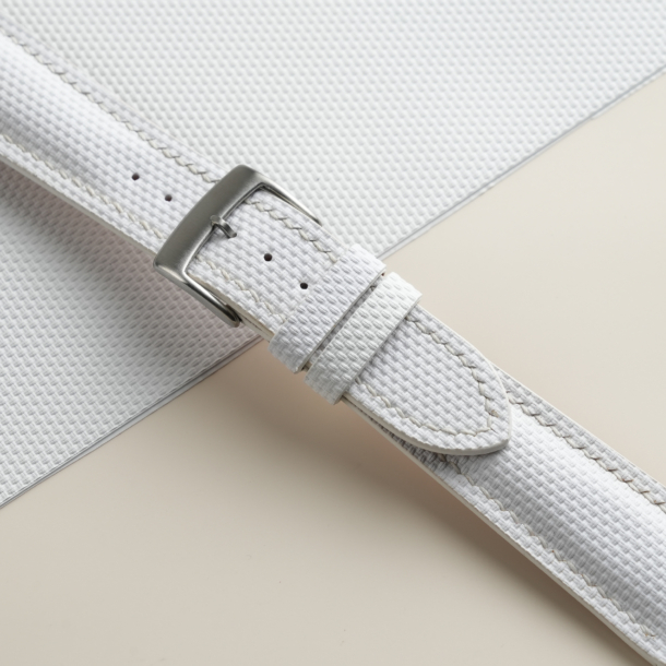 Padded White Sailcloth Rubber Watch Strap
