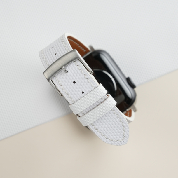White Sailcloth Rubber Apple Watch Band