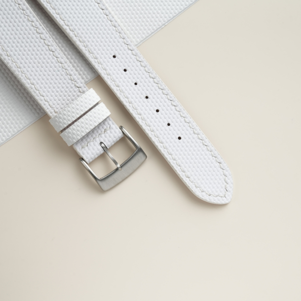 White Sailcloth Rubber Watch Strap