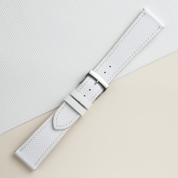 White Sailcloth Rubber Watch Strap