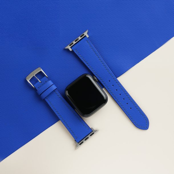 Blue Sailcloth Rubber Apple Watch Band