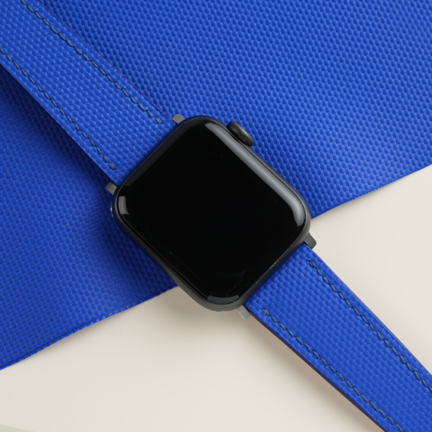 Blue Sailcloth Rubber Apple Watch Band