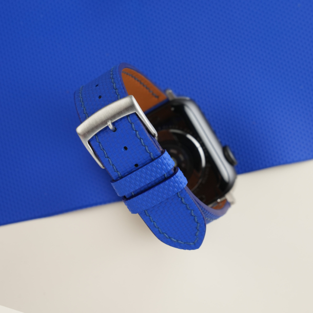 Blue Sailcloth Rubber Apple Watch Band