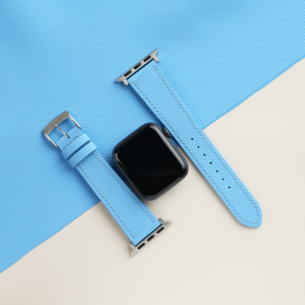 Miami Blue Sailcloth Rubber Apple Watch Band