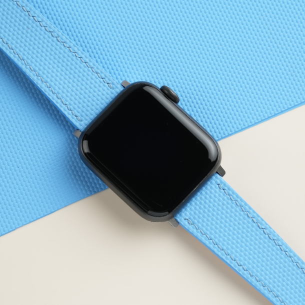 Miami Blue Sailcloth Rubber Apple Watch Band