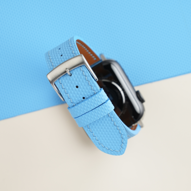 Miami Blue Sailcloth Rubber Apple Watch Band