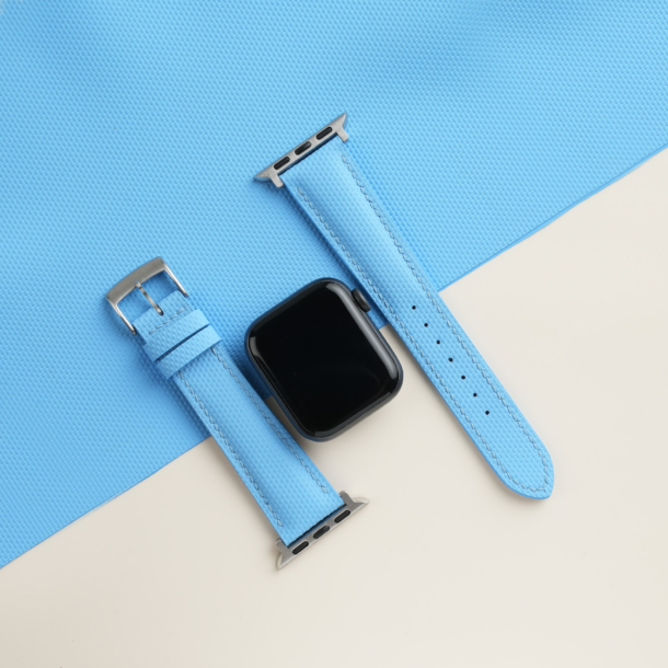 Padded Blue Miami Sailcloth Rubber Apple Watch Band