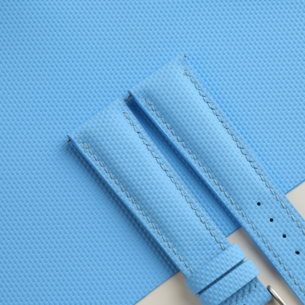 Padded Miami Blue Sailcloth Rubber Watch Strap