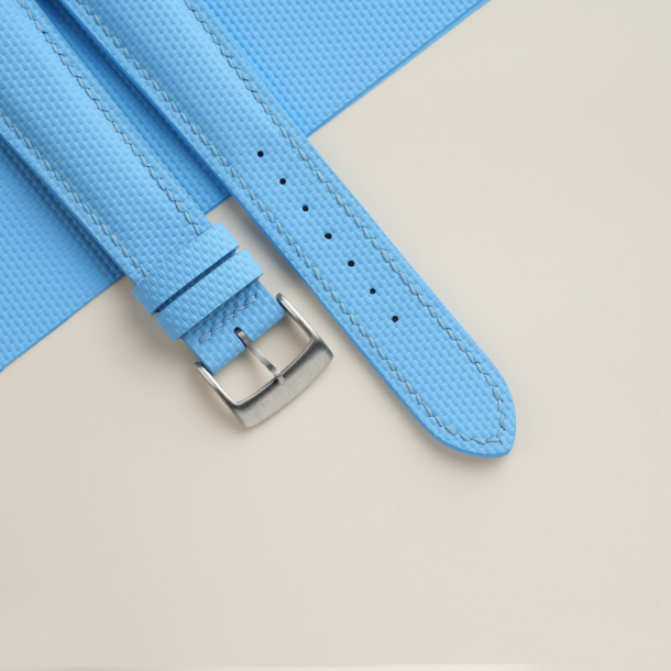 Padded Miami Blue Sailcloth Rubber Watch Strap
