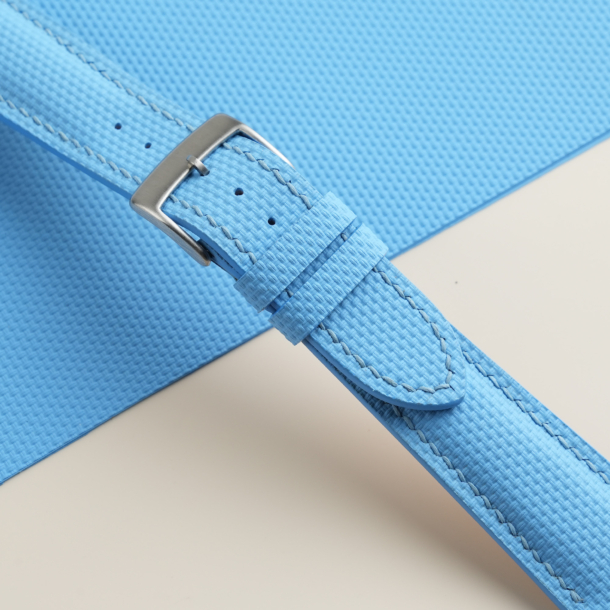 Padded Miami Blue Sailcloth Rubber Watch Strap