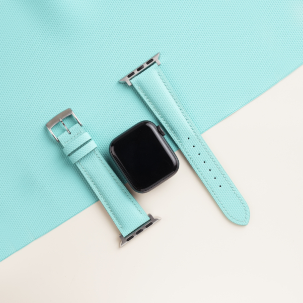 Padded Turquoise Sailcloth Rubber Apple Watch Band