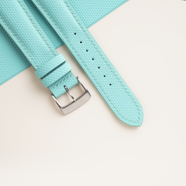 Padded Turquoise Sailcloth Rubber Watch Strap