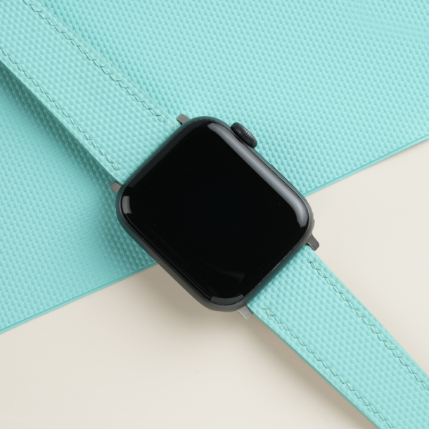Turquoise Sailcloth Rubber Apple Watch Band