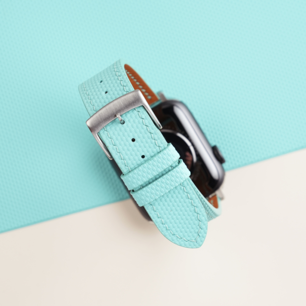 Turquoise Sailcloth Rubber Apple Watch Band