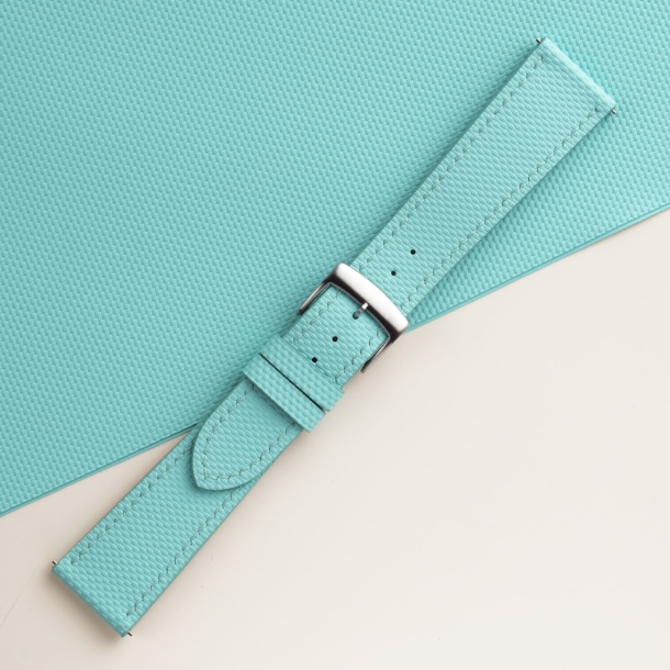 Turquoise Sailcloth Rubber Watch Strap