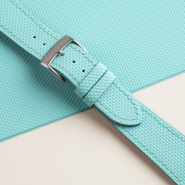 Turquoise Sailcloth Rubber Watch Strap