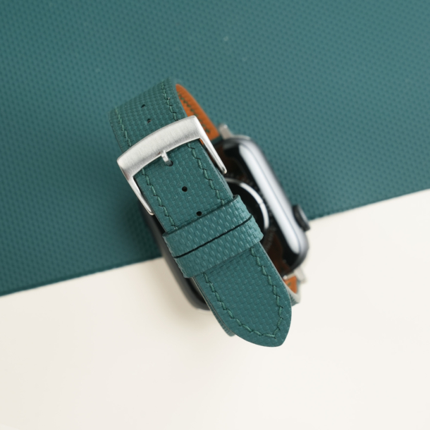Aqua Green Sailcloth Rubber Apple Watch Band