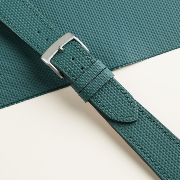 Aqua Green Sailcloth Rubber Watch Strap