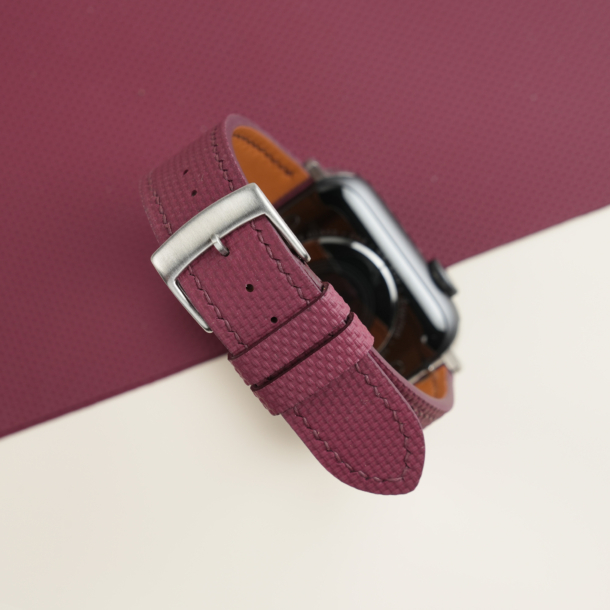 Burgundy Sailcloth Rubber Apple Watch Band 4 Burgundy Sailcloth Rubber Apple Watch Band