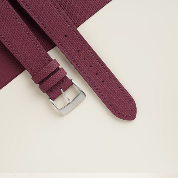 Burgundy Sailcloth Rubber Watch Strap 2 Burgundy Sailcloth Rubber Watch Strap