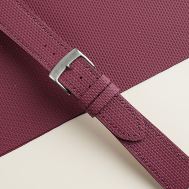 Burgundy Sailcloth Rubber Watch Strap 3 Burgundy Sailcloth Rubber Watch Strap
