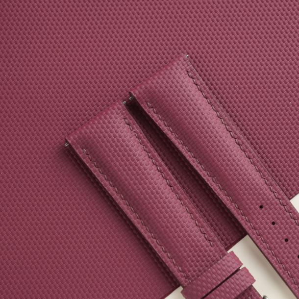 Padded Burgundy Sailcloth Rubber Watch Strap 2 Padded Burgundy Sailcloth Rubber Watch Strap - Image 2