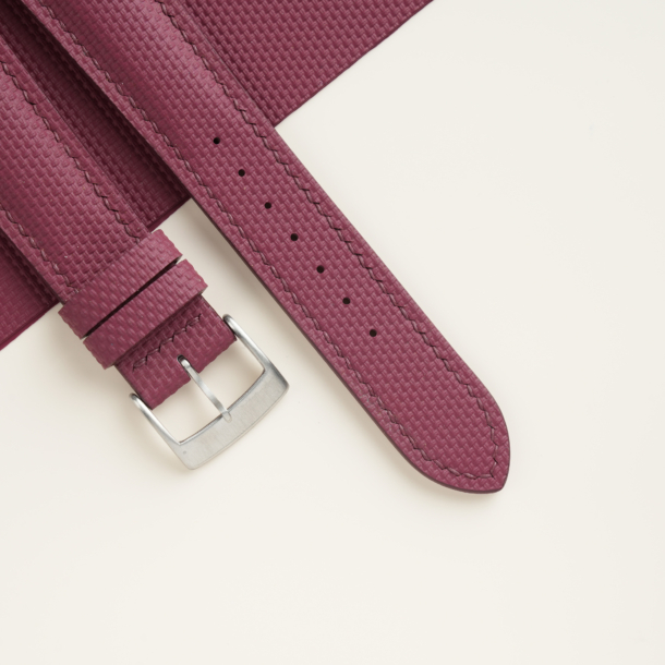 Padded Burgundy Sailcloth Rubber Watch Strap 3 Padded Burgundy Sailcloth Rubber Watch Strap