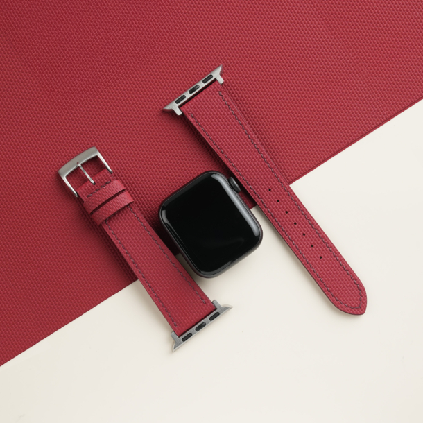 Bordeaux Sailcloth Rubber Apple Watch Band