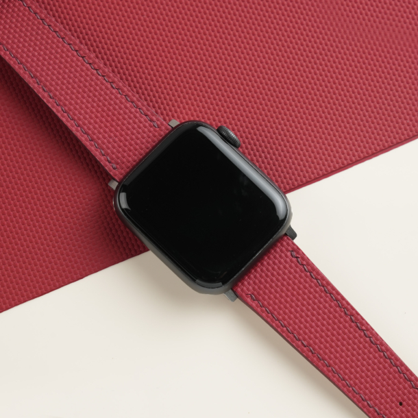 Bordeaux Sailcloth Rubber Apple Watch Band