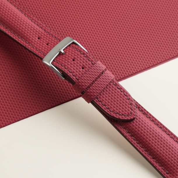 Padded Bordeaux Sailcloth Rubber Watch Strap