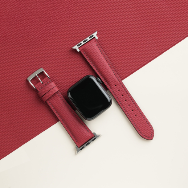 Padded Bordeaux Sailcloth Rubber Apple Watch Band