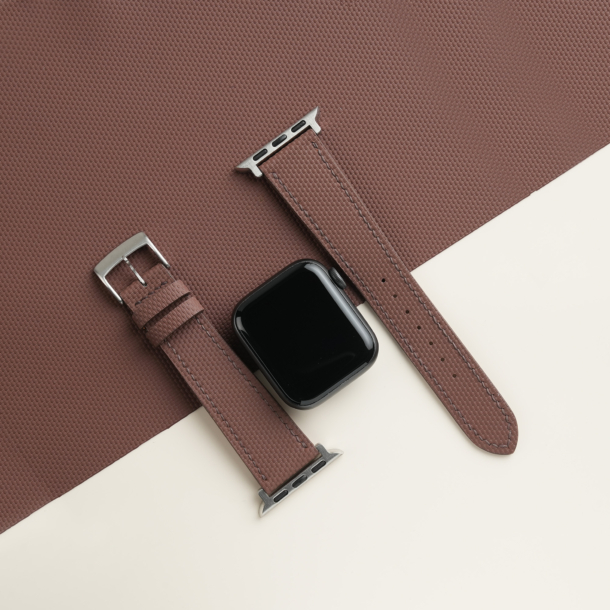Dark Brown Sailcloth Rubber Apple Watch Band