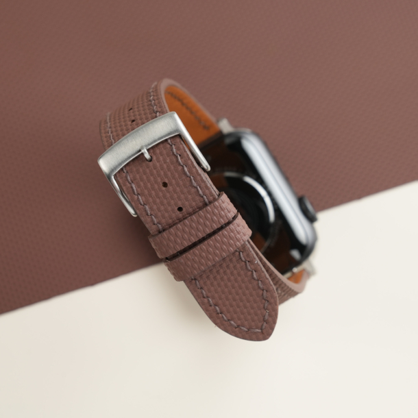Dark Brown Sailcloth Rubber Apple Watch Band