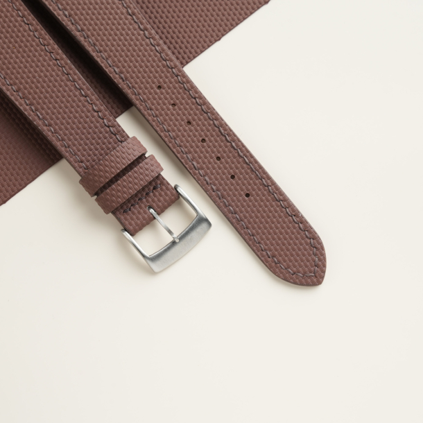 Dark Brown Sailcloth Rubber Watch Strap