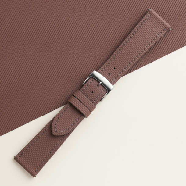 Dark Brown Sailcloth Rubber Watch Strap