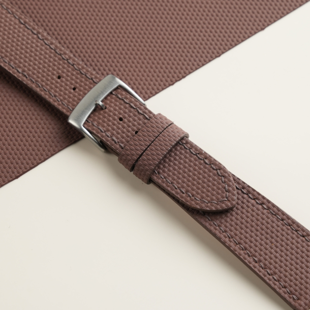 Dark Brown Sailcloth Rubber Watch Strap