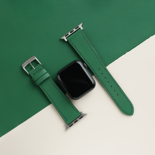 Emerald Green Sailcloth Rubber Apple Watch Band