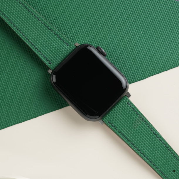 Emerald Green Sailcloth Rubber Apple Watch Band