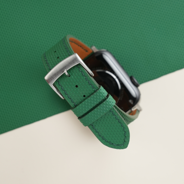 Emerald Green Sailcloth Rubber Apple Watch Band