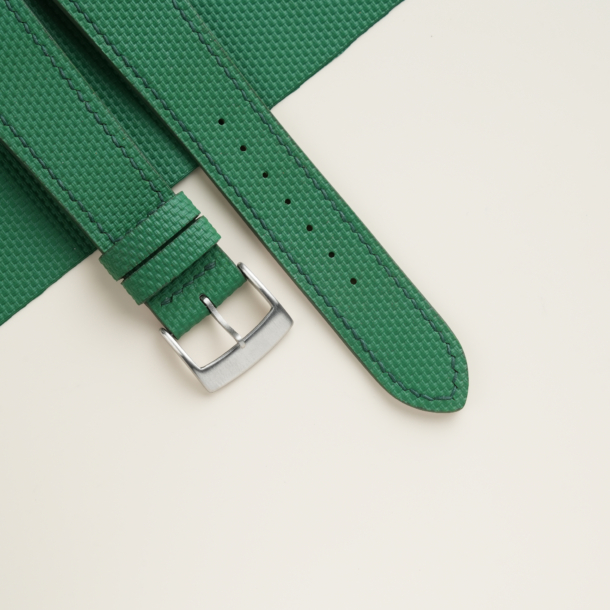 Emerald Green Sailcloth Rubber Watch Strap