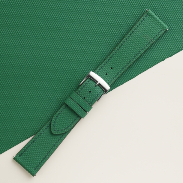 Emerald Green Sailcloth Rubber Watch Strap