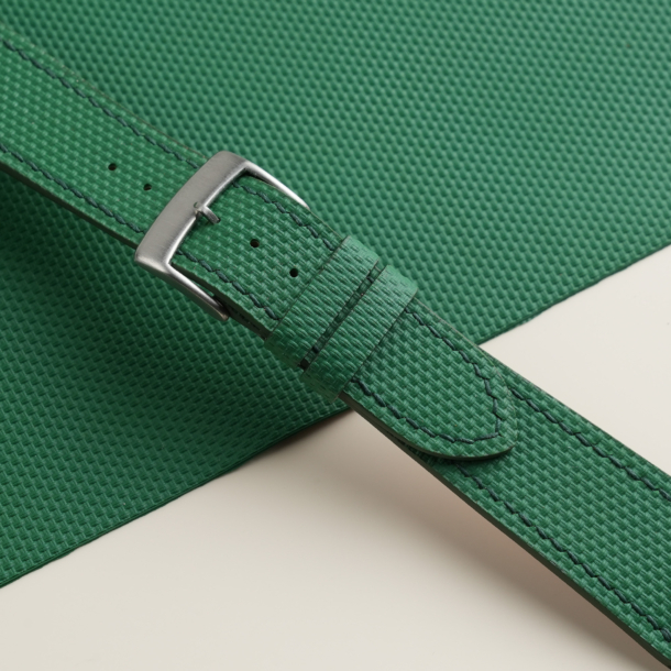 Emerald Green Sailcloth Rubber Watch Strap