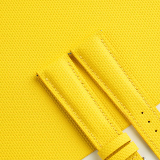 Padded Yellow Sailcloth Rubber Watch Strap