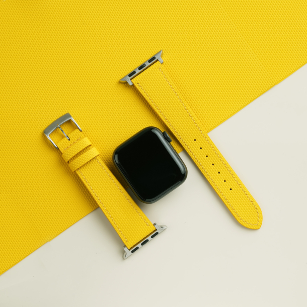 Yellow Sailcloth Rubber Apple Watch Band