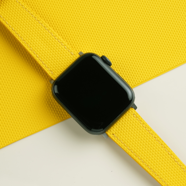 Yellow Sailcloth Rubber Apple Watch Band