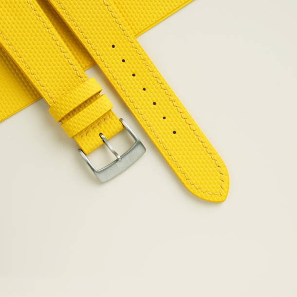Yellow Sailcloth Rubber Watch Strap