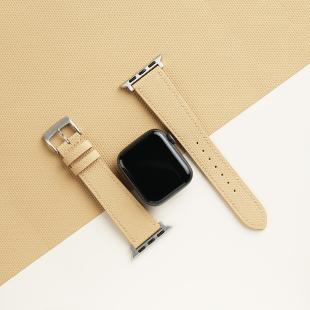 Beige Sailcloth Rubber Apple Watch Band