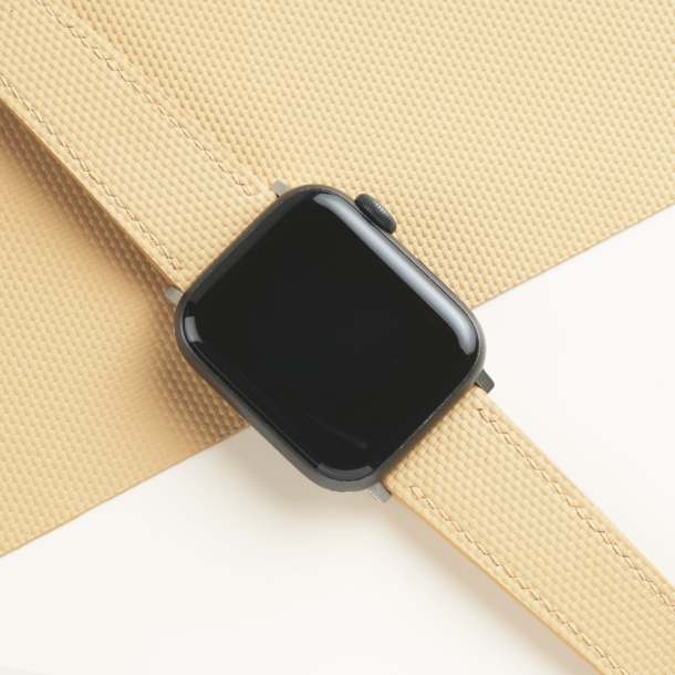 Beige Sailcloth Rubber Apple Watch Band
