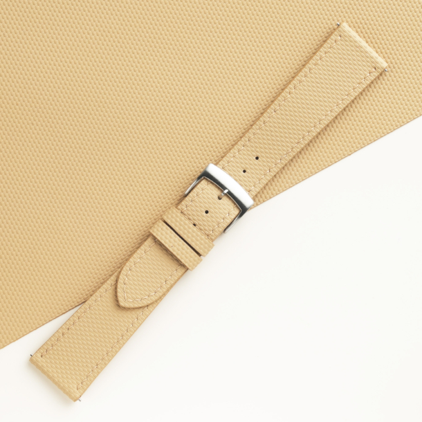 Beige Sailcloth Rubber Watch Strap