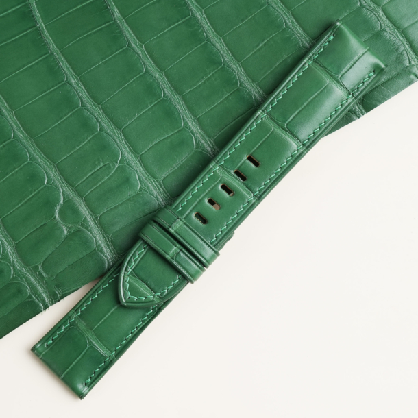 Light Green Alligator Leather Strap for PAM Watch 5 Light Green Alligator Leather Strap for PAM Watch